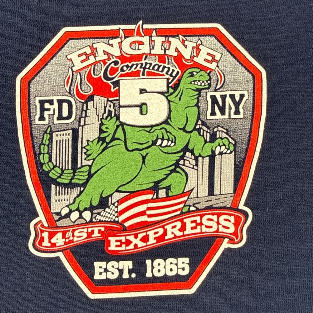FDNY Engine Company 5 14th Street Express Navy Blue Graphic T-Shirt Mens XL - Picture 6 of 7
